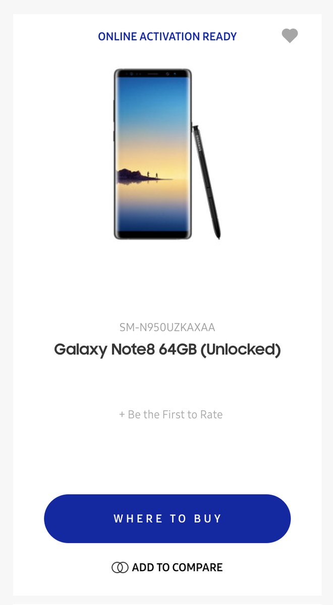 Samsung Galaxy Note 8 website leak